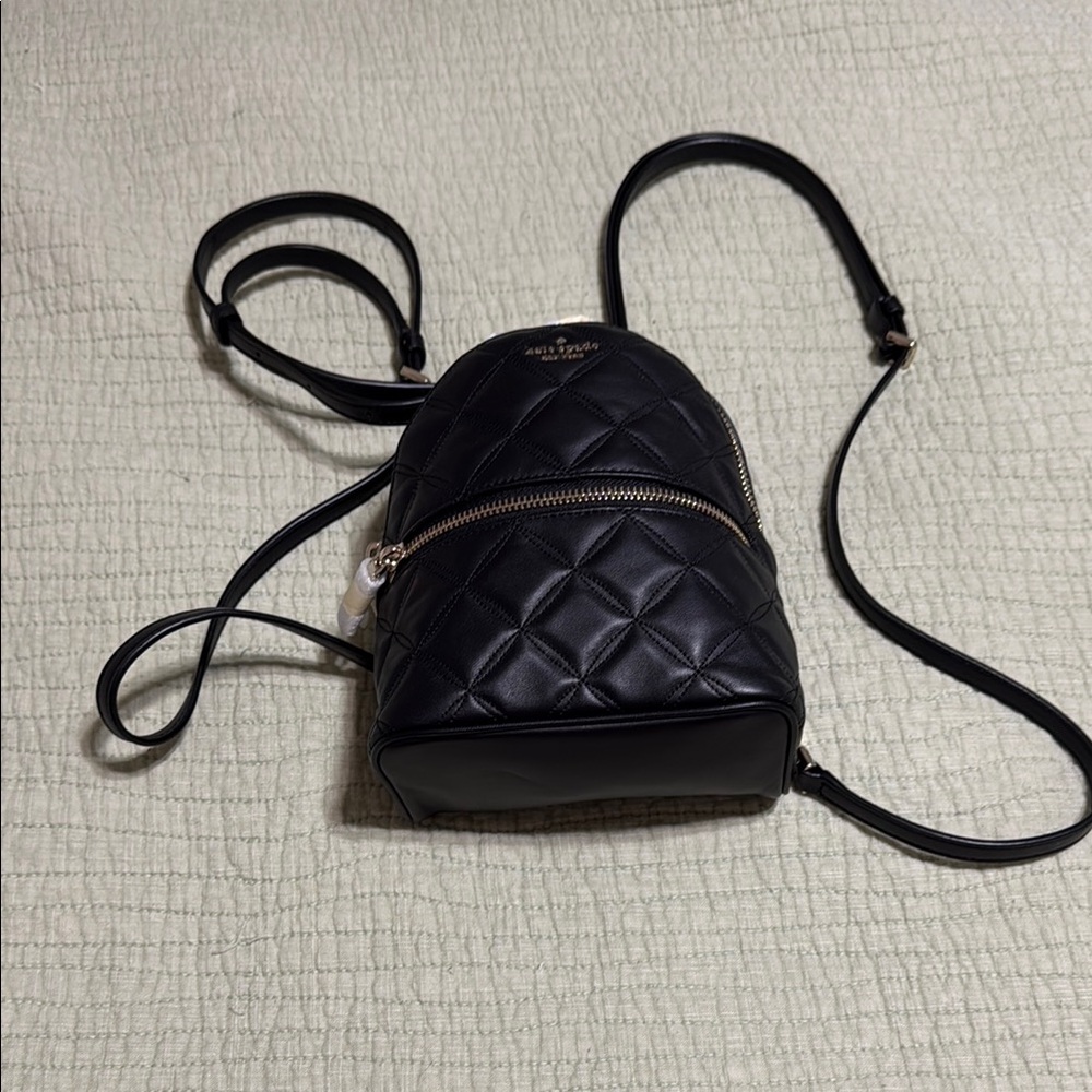 NWOT Kate Spade Black Quilted Backpack